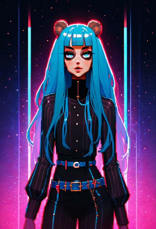 ed42, Holographic, BlackBG, 1girl,141