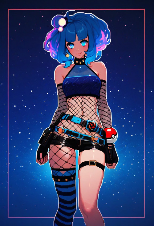 ed42, Holographic, BlackBG, 1girl,170